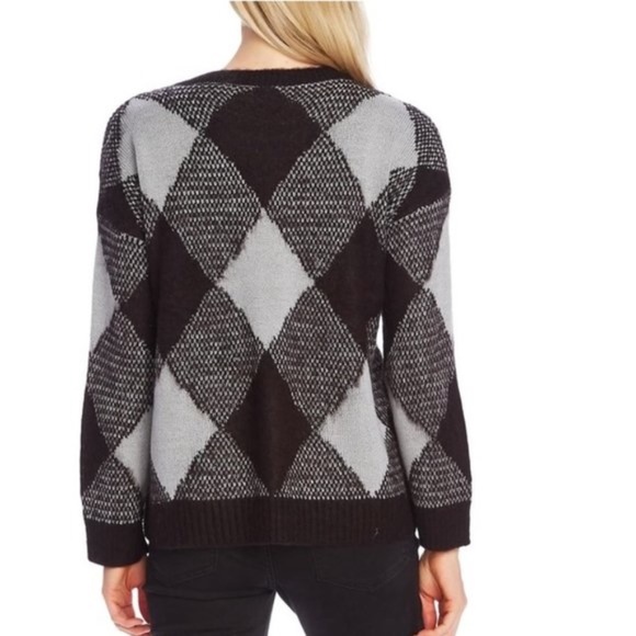 Vince Camuto Women's Fuzzy Argyle Sweater - Picture 3 of 6